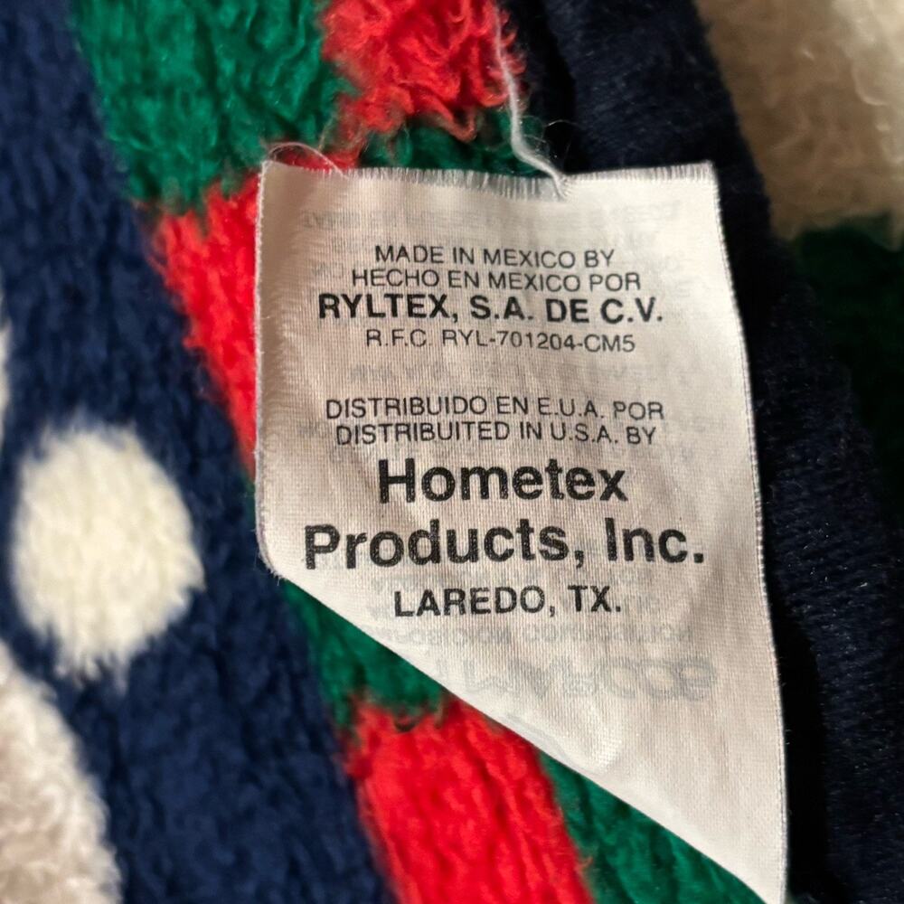 Vintage San Marcos Christmas Holiday Blanket Reversible Throw Xmas 78 x 56” - Picture 7 of 7